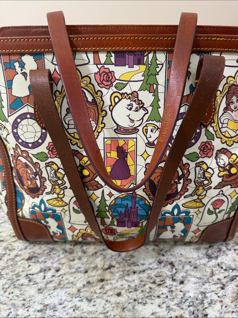 Dooney & Bourke Disney Parks Beauty & the Beast Dream Big Princess Leather Tote - Picture 5 of 16